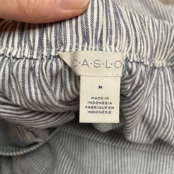 Classic Blue & White Striped Linen Skirt - size M - Picture 3 of 5